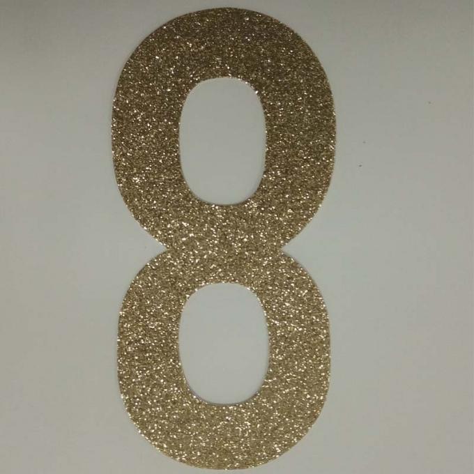 Hight 5 " Christmas Festival Glitter Cardboard Letters , Number 8 Alphabet Glitter Letters