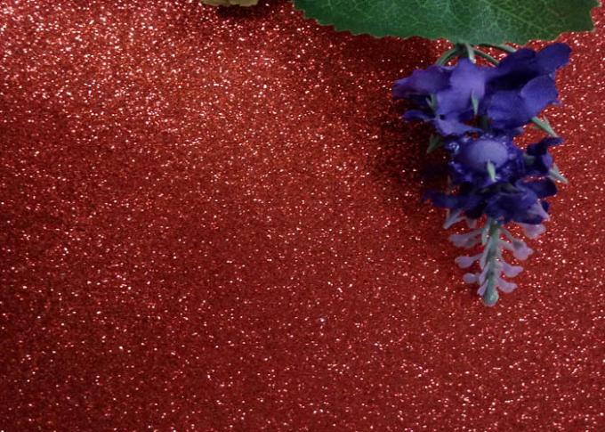 Magenta Red Glitter Fabric For Dresses , Cold Resistance Shiny Glitter Fabric