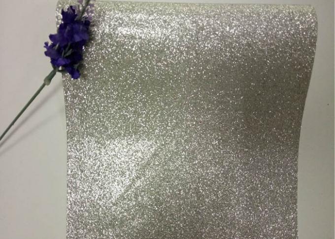Bedroom Wallpaper PU Material Silver Glitter Fabric For Living Room Home Decor