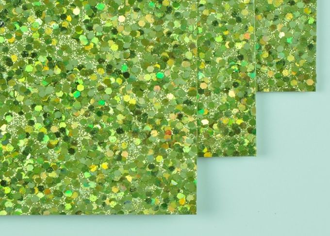 12*12 Inch Size Light Green Glitter Paper DIY Glitter Paper With Woven Backing