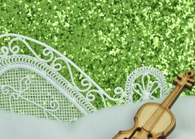 Light Green Glitter Wallpaper For Bedroom , Craft 3d Glitter Wallpaper