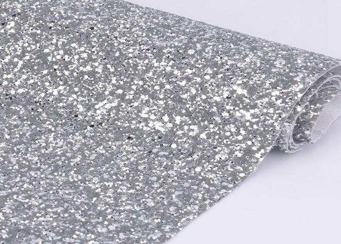 54" Width Silver Glitter Cotton Fabric For Making Shoes Material And Wall Covering