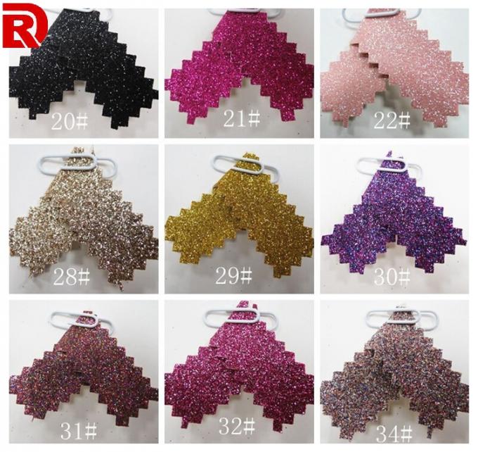 Decoration 50meters One Roll PU Glitter Fabric Synthetic Leather Material With 54" Width